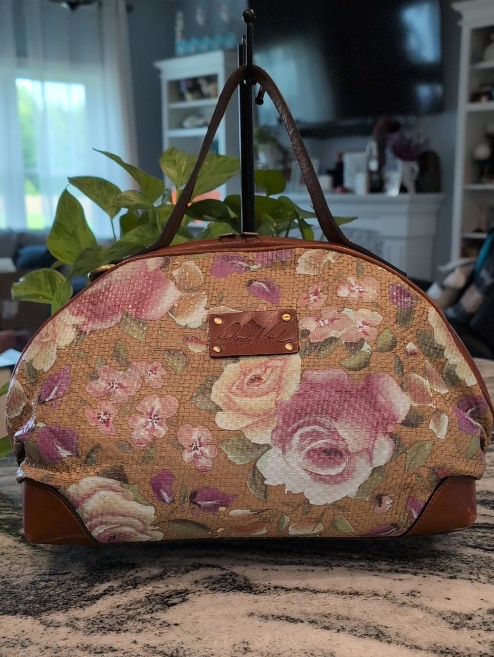 Patricia Nash Floral Dome Satchel in Pink, Cream & Green